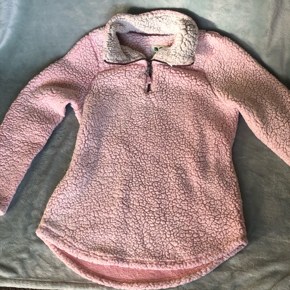 Fuzzy pink pullover